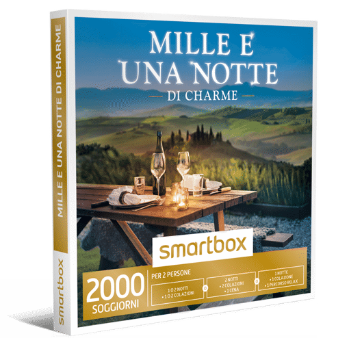 Smartbox Cofanetto Mille E Una Notte Di Charme - 1 o 2 notti • 1 o 2 colazioni
O
2 notti •  2 colazioni •  1 cena
O
1 notte • 1 colazione • 1 percorso relax