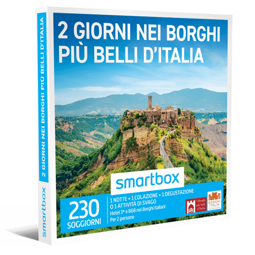 Smartbox Cofanetto 2 Giorni Nei Borghi Più Belli D'Italia - 1 notte • 1 colazione • 1 degustazione o • 1 attività di svago
Hotel 3* e B&B nei Borghi italiani
Per 2 persone