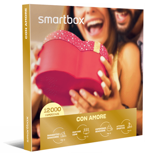 Smartbox Cofanetto Con Amore - Suggestivi soggiorni per 2 persone
O
Gustose cene per 2 persone
O
Esperienze benessere per 2 persone
O
Attività sportive per 2 persone