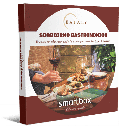 Smartbox Cofanetto Soggiorno Gastronomico - Una notte con colazione in hotel 4* e un pranzo o cena da Eataly, per 2 persone