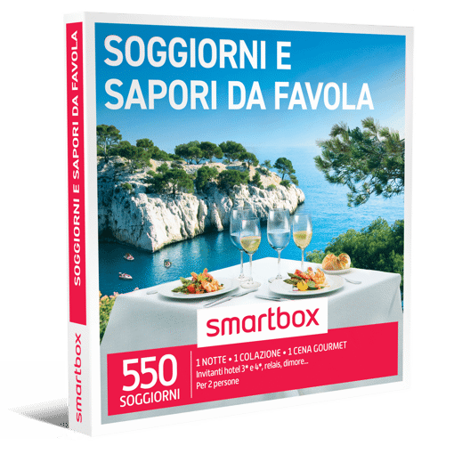 Smartbox Cofanetto Soggiorni E Sapori Da Favola - 1 notte • 1 colazione • 1 cena gourmet
Hotel 3* e 4*, relais, dimore…
Per 2 persone
