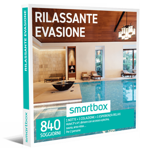 Smartbox Cofanetto Rilassante Evasione - 1 notte • 1 colazione • 1 esperienza relax
Hotel 3* e 4*, dimore con accesso a piscina,
sauna, area relax…
Per 2 persone

