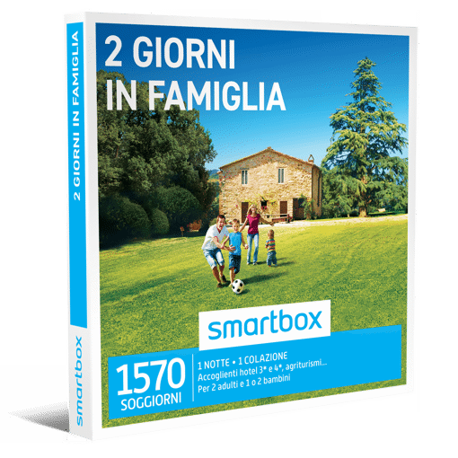 Smartbox Cofanetto 2 Giorni In Famiglia - 1 notte • 1 colazioneAccoglienti hotel 3* e 4*, agriturismi...Per 2 adulti e 1 o 2 bambini