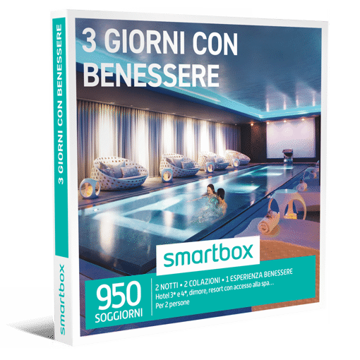 Smartbox Cofanetto 3 Giorni Con Benessere - 2 notti • 2 colazioni • 1 esperienza benessere
Hotel 3* e 4*, dimore,
resort con accesso alla spa…
Per 2 persone
