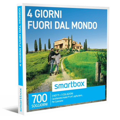 Smartbox Cofanetto 4 Giorni Fuori Dal Mondo - 3 notti • 3 colazioni
Caratteristici hotel 3* e 4*, agriturismi...
Per 2 persone
