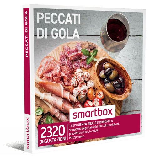 Smartbox Cofanetto Peccati Di Gola - 1 esperienza enogastronomica
Stuzzicanti degustazioni di vino, birre artigianali, 
prodotti tipici dolci o salati…
Per 2 persone