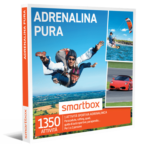 Smartbox Cofanetto Adrenalina Pura - 1 attività sportiva adrenalinica
Paracadute, rafting, quad,
guida di auto sportive, parapendio…
Per 1 o 2 persone