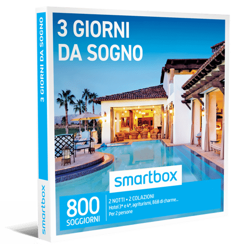 Smartbox Cofanetto 3 Giorni Da Sogno - 2 notti • 2 colazioni
Hotel 3* e 4*, agriturismi, B&B di charme...
Per 2 persone
