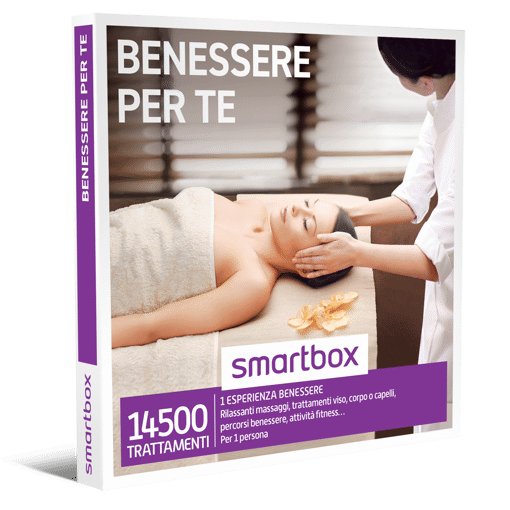 Smartbox Cofanetto Benessere Per Te - 1 esperienza benessere
Rilassanti massaggi, trattamenti viso, corpo
o capelli, percorsi benessere, attività fitness…
Per 1 persona