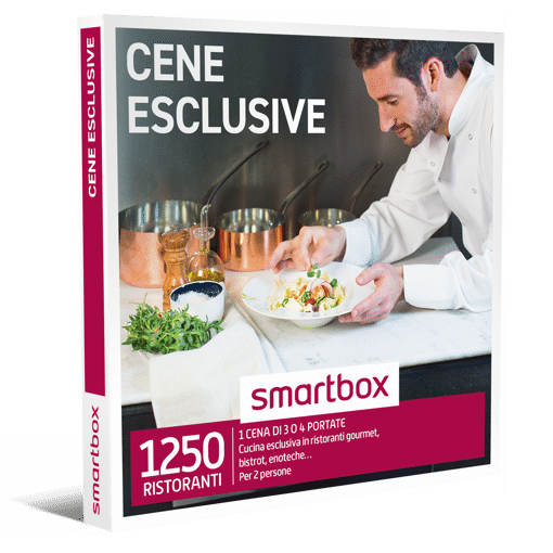 Smartbox Cofanetto Cene Esclusive - 1 cena di 3 o 4 portate
Cucina esclusiva in ristoranti gourmet,
bistrot, enoteche…
Per 2 persone