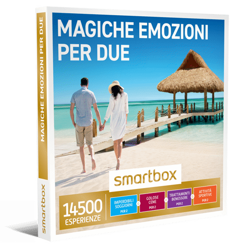 Smartbox Cofanetto Magiche Emozioni Per Due  - Imperdibili
soggiorni
PER 2
O
Golose
cene
PER 2
O
Trattamenti
benessere
PER 2
O
Attività
sportive
PER 2