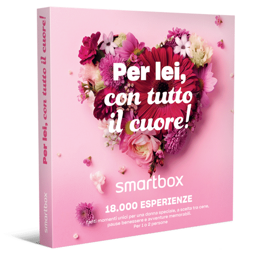 Smartbox Cofanetto Per Lei, Con Tutto Il Cuore! - Tanti momenti unici per una donna speciale, a scelta tra cene, pause benessere e avventure memorabili - Per 1 o 2 persone