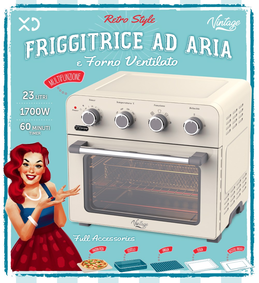 XD Enjoy Friggitrice Ad Aria & Forno Ventilato - Vintage