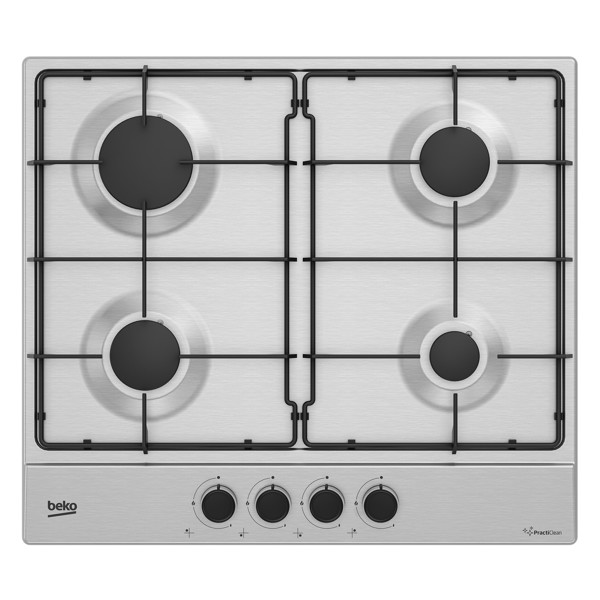 Beko HIAG64223SXE piano cottura Acciaio inossidabile Da incasso 60 cm Gas 4 Fornello(i)