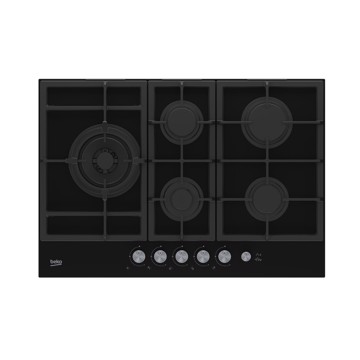 Piano cottura 75cm nero wok ghisa