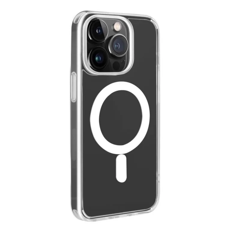 Kokio Cover Magnetica per iPhone 13/ iPhone 14 6,1 Pollici Case avec Cordino,Compatibile con MagSafe, Trasparente Morbido Custodia Paraurti Antiurto, Resistente all'us, Antigraffio, Rosa