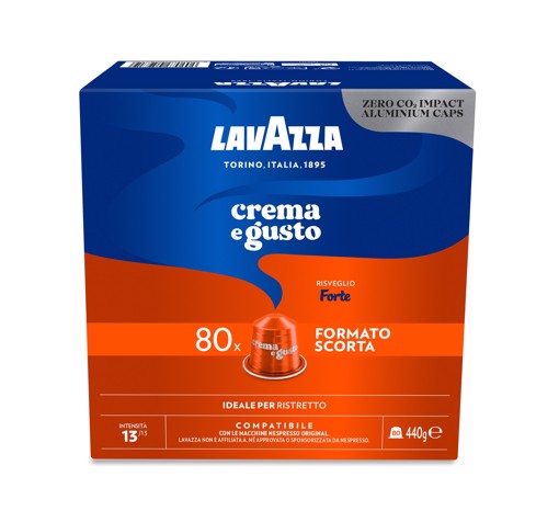 Lavazza Capsule Compatibili Nespresso Crema e Gusto Forte, 80 Capsule