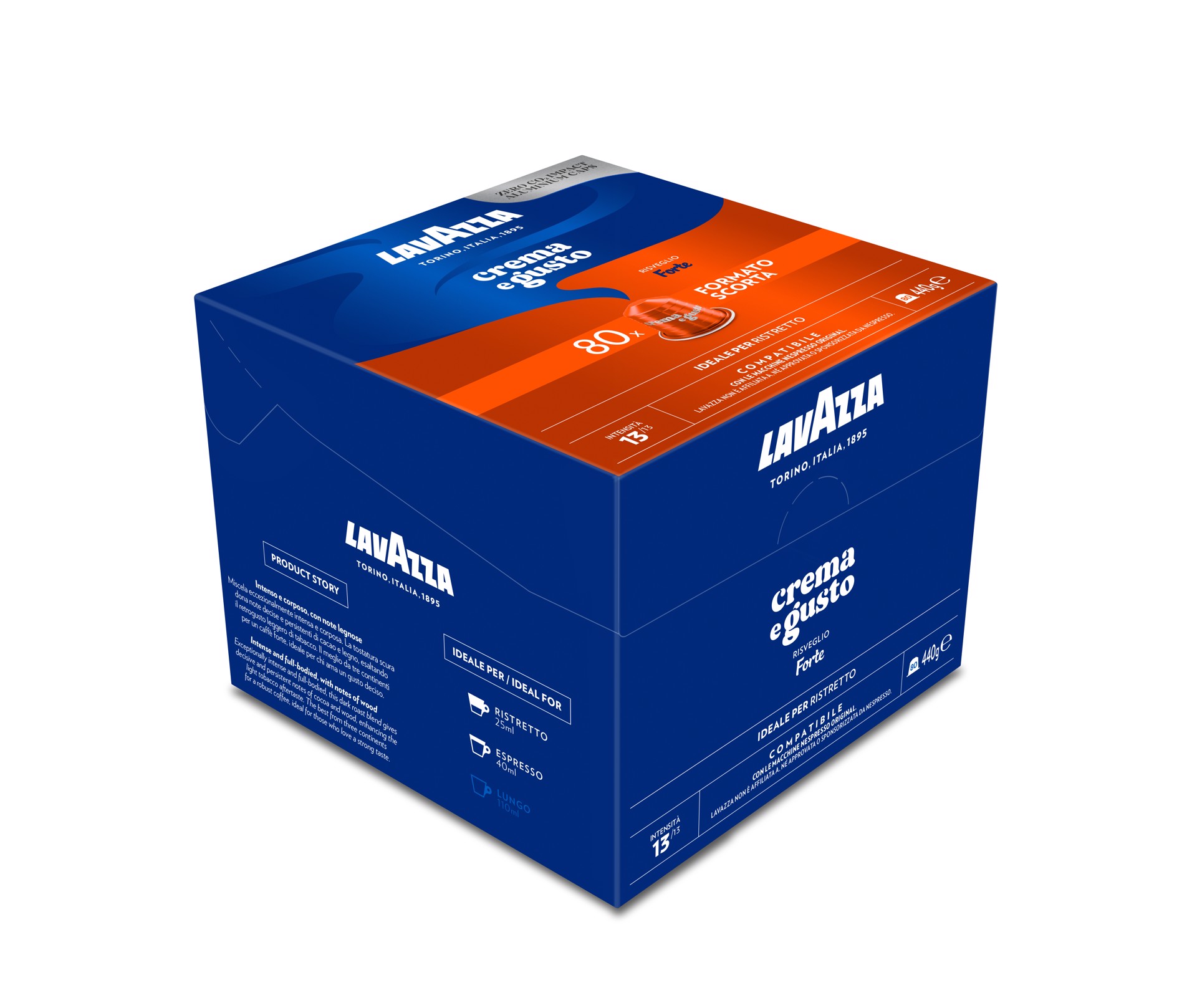 LAVAZZA Capsule Compatibili Nespresso Crema e Gusto Forte, 80 Capsule, Capsule per macchine Nespresso in Offerta su Stay On