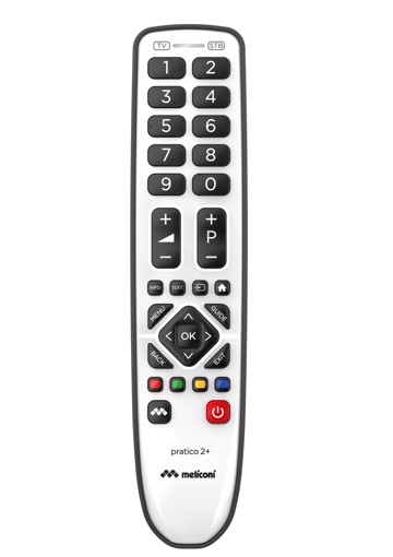 Meliconi Gumbody Pratico 2+ telecomando IR Wireless TV, Set-top box TV Pulsanti
