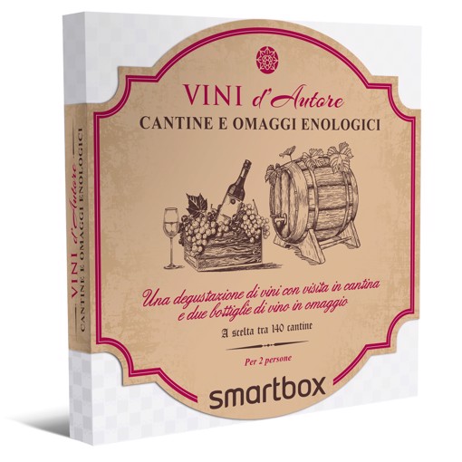 Smartbox Cofanetto Cantine E Omaggi Enologici - Una degustazione di vini con visita in cantina e due bottiglie di vino in omaggio Per 2 persone