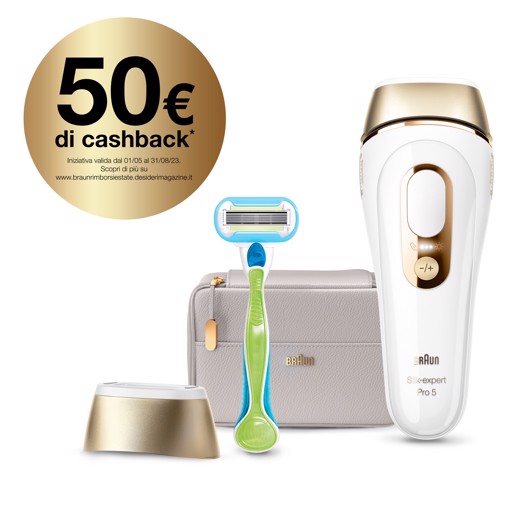 Braun Silk-expert Pro Silk expert Pro 5 PL5054, Epilatore A Luce Pulsata Donna, Per La Rimozione Permanente Dei Peli Visibili A Casa Tua, Bianco/Oro