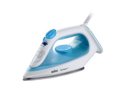 Braun TexStyle 1 Ferro da stiro a secco e a vapore Ceramica 2000 W Blu, Bianco