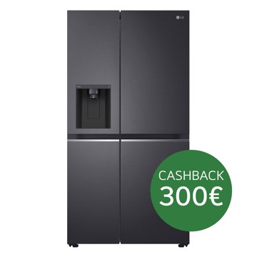 Frigorifero sidebyside nero h179 l91,3 p73,5 tanica doorc