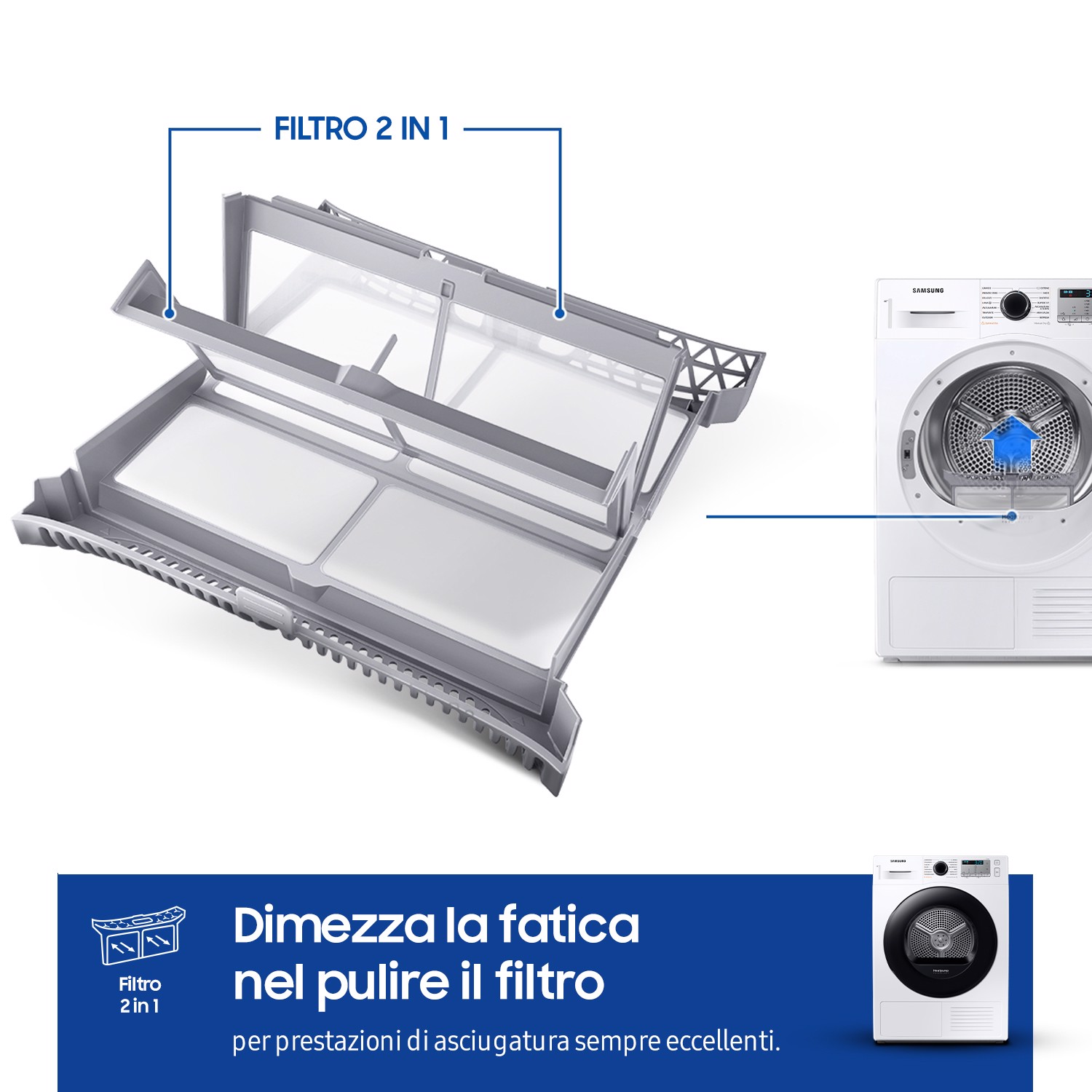 SAMSUNG DV80CGC2B0AH asciugatrice Libera installazione Caricamento frontale  8 kg A+++ Bianco, Asciugatrici in Offerta su Stay On