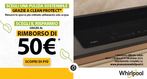 CASH BACK PIANI INDUZIONE WHIRLPOOL