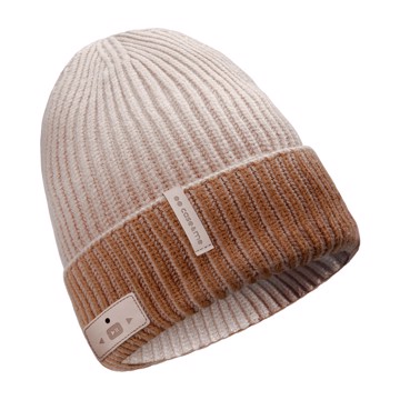 Cappello invernale wireless music hat, bicolore, beige