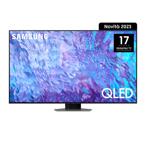 Samsung Series 8 TV QE98Q80CATXZT QLED 4K, Smart TV 98" Processore Neural Quantum 4K, SuperSlim Design, Carbon Silver 2023