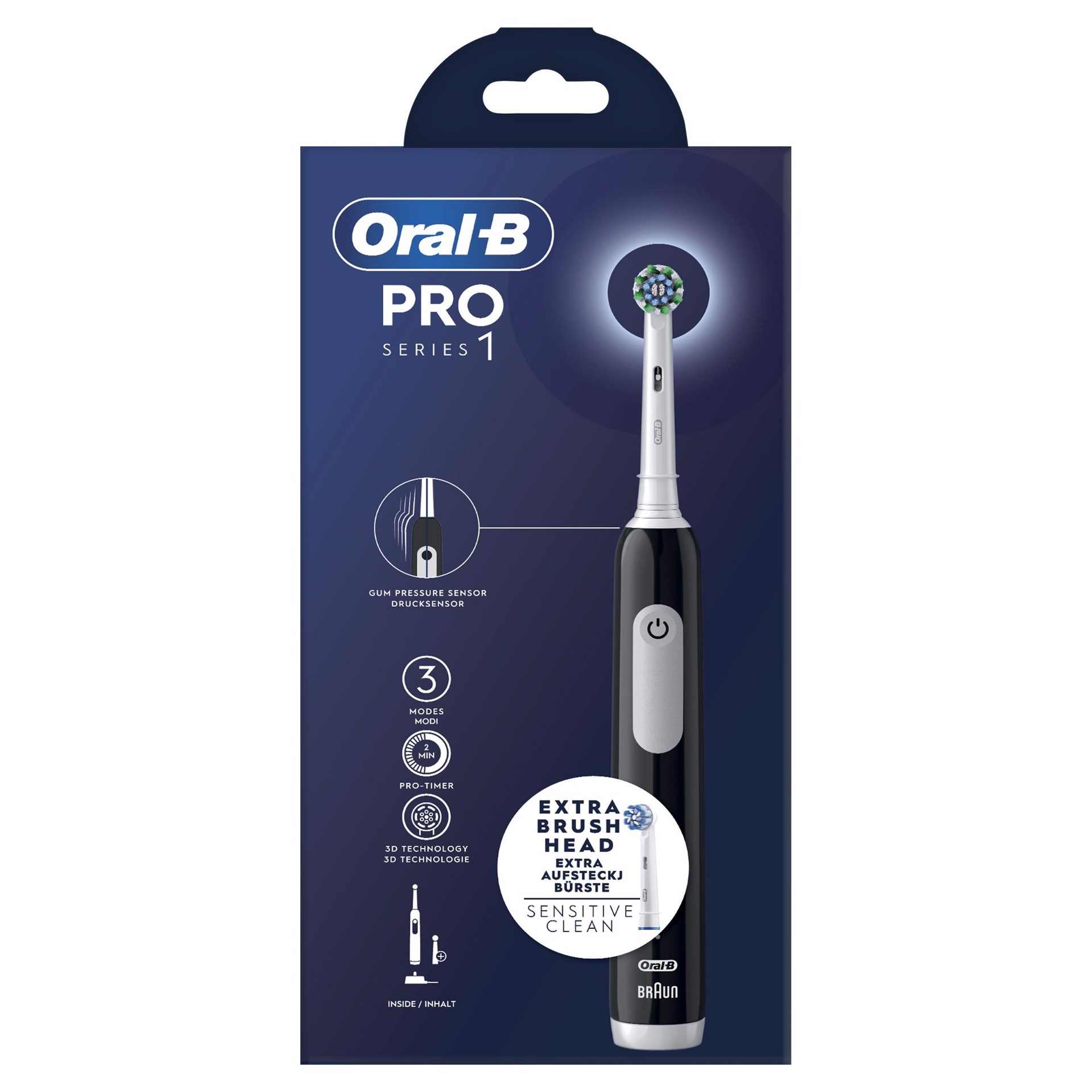 ORAL-B Spazzolino Elettrico Ricaricabile Series 1 Nero con 2