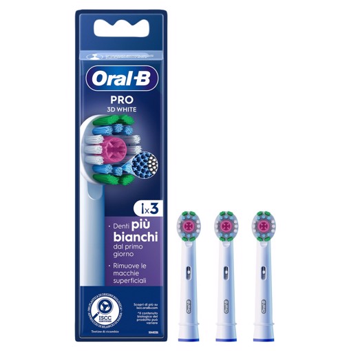 Oral-B Testine Di Ricambio Pro 3D White, 3 Testine