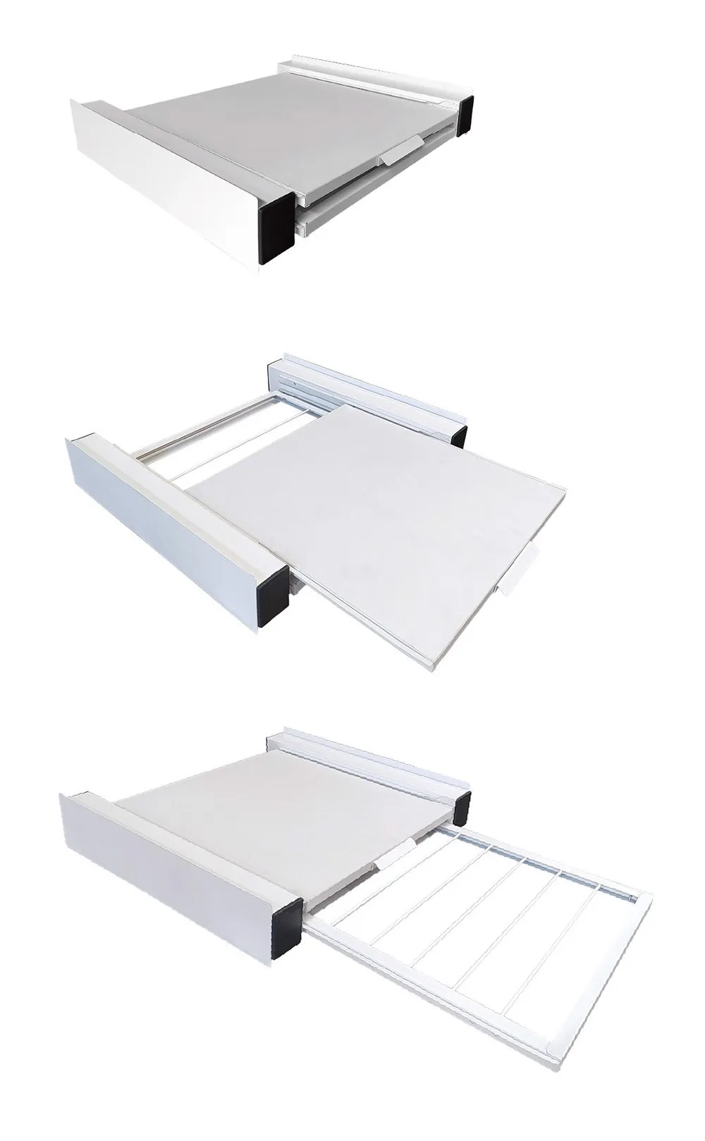 LECURE Telaio Di Collegamento Per Lavatrice E Asciugatrice – 60x60 Cm, Con Piastra Estraibile E Cinghie Di Fissaggio