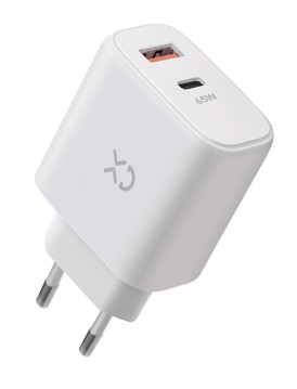 Wall charger type c + usb 65w