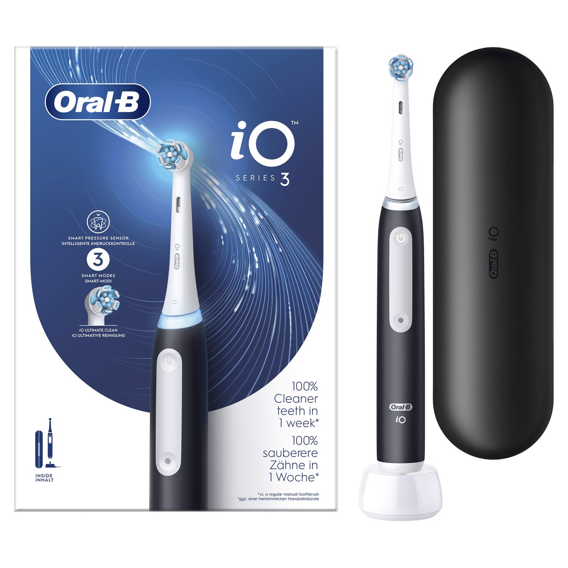 ORAL-B Spazzolino Elettrico iO 3 Nero, 1 Testina, Spazzolini elettrici e  Idropulsori in Offerta su Stay On