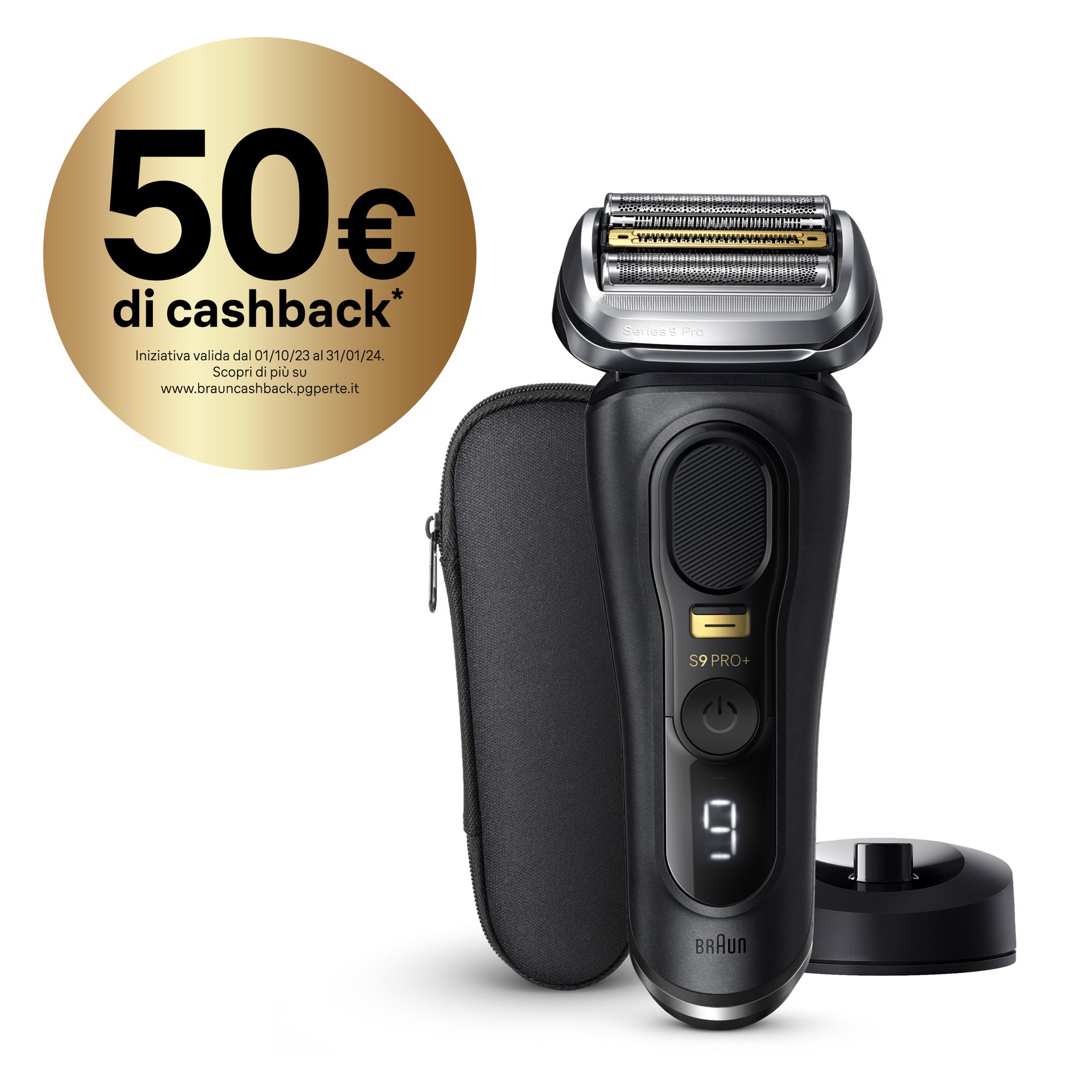 BRAUN Series 9 Pro+ 9510s Wet & Dry Rasoio Trimmer Nero, Rasoi in Offerta  su Stay On