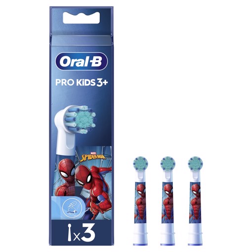 Oral-B Testine Di Ricambio Pro Kids Con Spiderman, 3 Testine