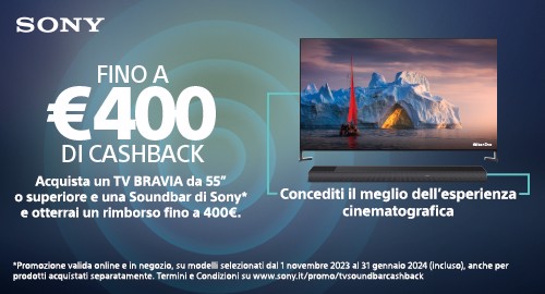 Cash Back TV Sony BRAVIA + Soundbar Sony