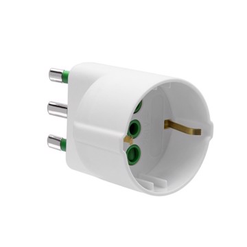 Adattatore spina ita 2p+t 16a presa ita/ted 2p+t 16a, white