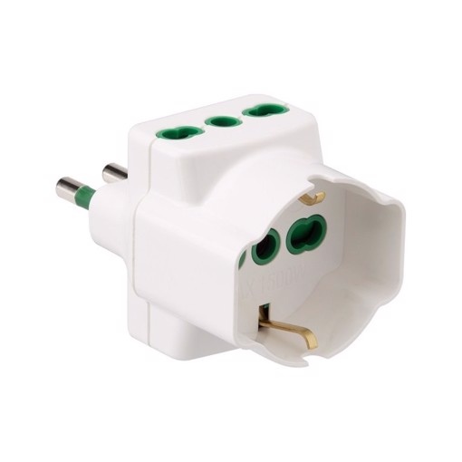 Ekon ECELX3OUTSCHU16W adattatore per presa di corrente Tipo L (IT) Tipo L (IT) + Tipo F Bianco