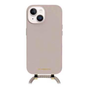 Crossbody detachable cover iphone 15, taupe