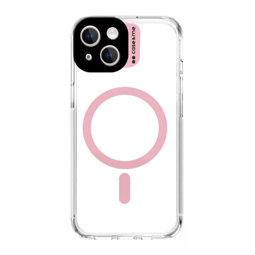 Case & Me CMCOVCAMTMSIP1561P custodia per cellulare 15,5 cm (6.1") Cover Rosa, Trasparente