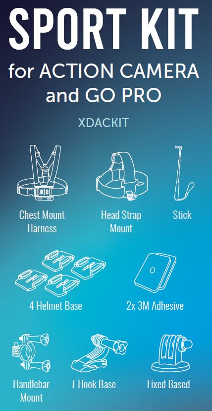 XD Enjoy Kit Accessori Per Action Cam e Gopro XDACKIT, Accessori action  cam in Offerta su Stay On