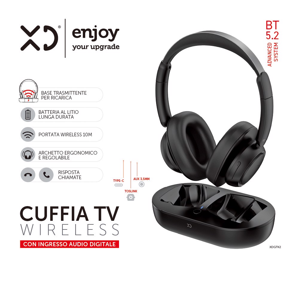 XD Enjoy XDGTK2 cuffia e auricolare Cuffie Wireless Portatile TV