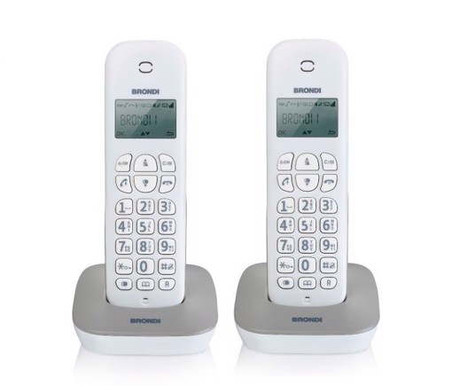 Brondi Gala Twin Telefono DECT Identificatore di chiamata Grigio, Bianco