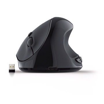 Mouse wireless verticale blk bt 5.1 6 pulsanti 1600dpi