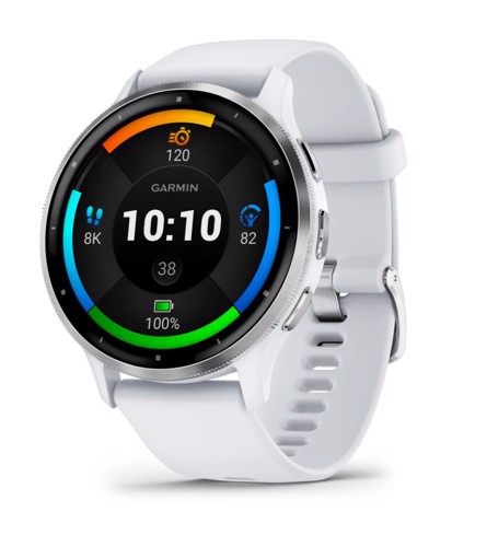 Garmin Venu 3 3,56 cm (1.4") AMOLED Digitale 454 x 454 Pixel Touch screen Argento, Bianco Wi-Fi GPS (satellitare)