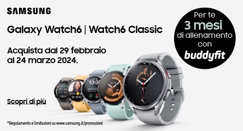 Samsung Galaxy Watch6 Series regala Buddyfit