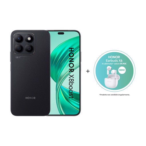 Honor X8boost + Earbuds X6 17 cm (6.7") Doppia SIM Android 13 4G USB tipo-C 8 GB 256 GB 4500 mAh Nero